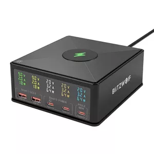 Зарядное устройство Blitzwolf 868H, 2xUSB-A, 3xUSB type-C, 160 Вт (черный)