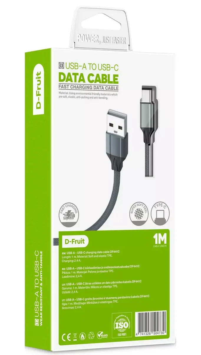 Кабель USB-A — USB-C D-Fruit DF441C 1 м Photo 2