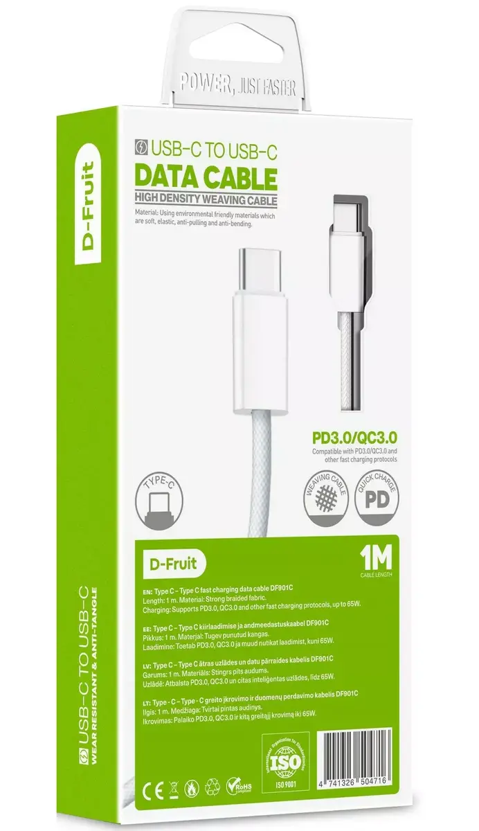 Кабель USB-C D-Fruit DF901C 1 м Photo 2
