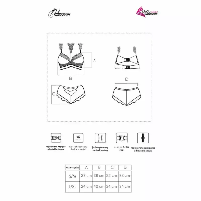 Комплект бюстгальтера и трусиков LIVCO CORSETTI FASHION L/XL PALMENOM LC 90614 Photo 5