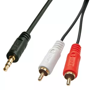 Lindy 35681 audio kabelis 2 m 3.5mm 2 x RCA Melns, Sarkans, Balts