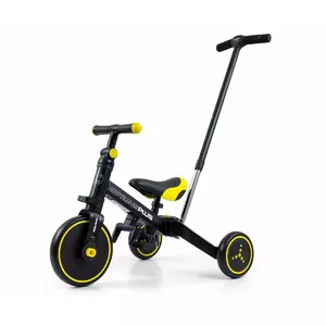 Bērnu 4‑1 braucamrīks velosipēds milly mally OPTIMUS PLUS — melns