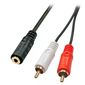 Lindy 35677 аудио кабель 0,25 m 2 x RCA 3,5 мм Черный, Красный, Белый