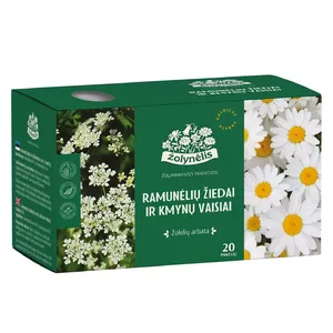 Zāļu tēja Žolynelis — kumelīšu ziedi un ķimenes, 1,2 g x 20 maisiņi