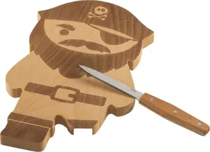 Cutting board with knife Ototo OT027 Pirate design — combined board and integrated knife