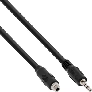 InLine Audio adapter cable, 3.5mm Stereo male/female with thread , 0.6m
