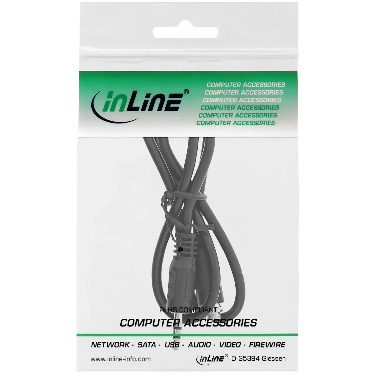 InLine Audio adaptera kabelis 3.5mm Male/Female 0.6m Photo 2
