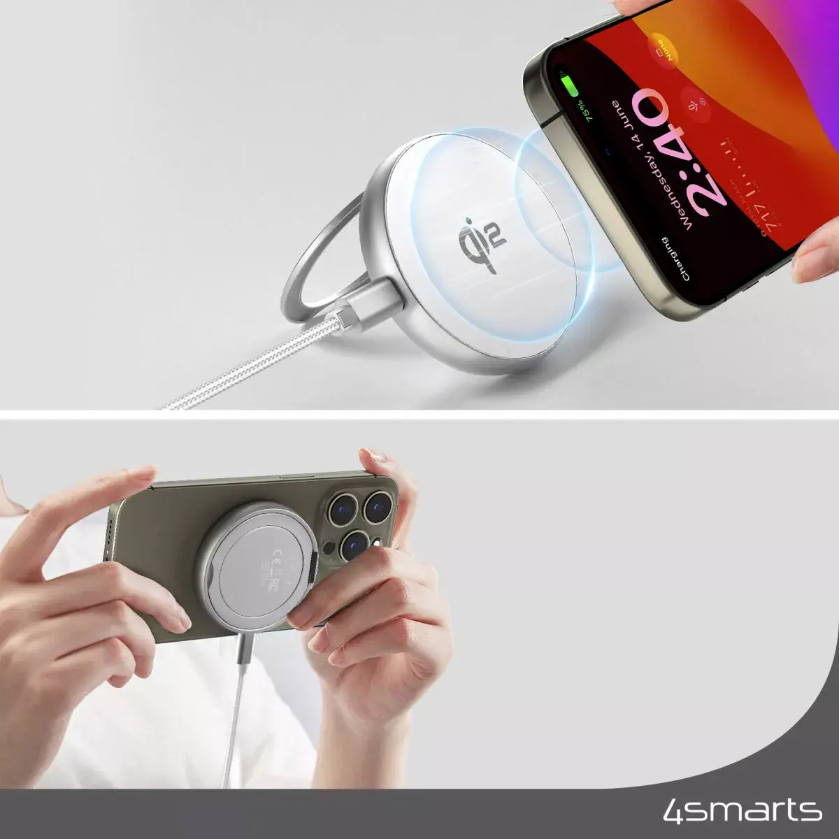 Беспроводное зарядное устройство 4smarts Qi2 Универсальное Photo 2