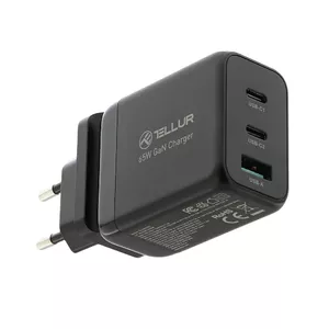 Сетевое зарядное устройство Tellur TLL151451 65W, 3 порта (2x USB-C, 1x USB-A)
