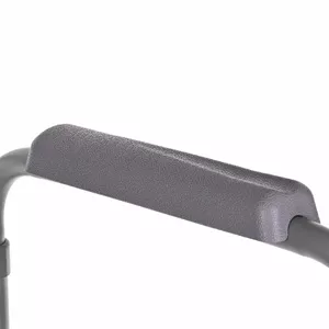 Folding toilet chair ANTAR with armrests, storage box, steel frame, adjustable height 35–50 cm, max load 120 kg, grey