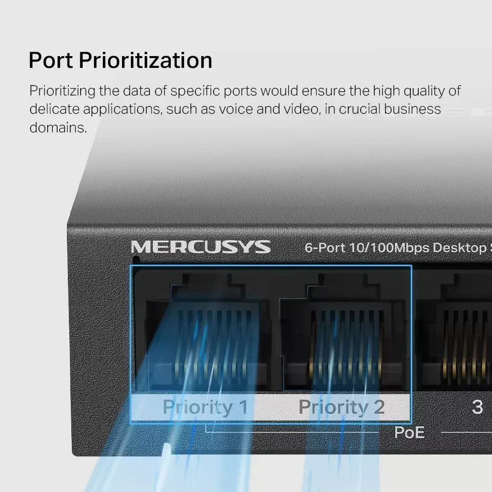 Pārvaldāms komutators MERCUSYS MS106LP 6‑portu PoE+ Photo 8