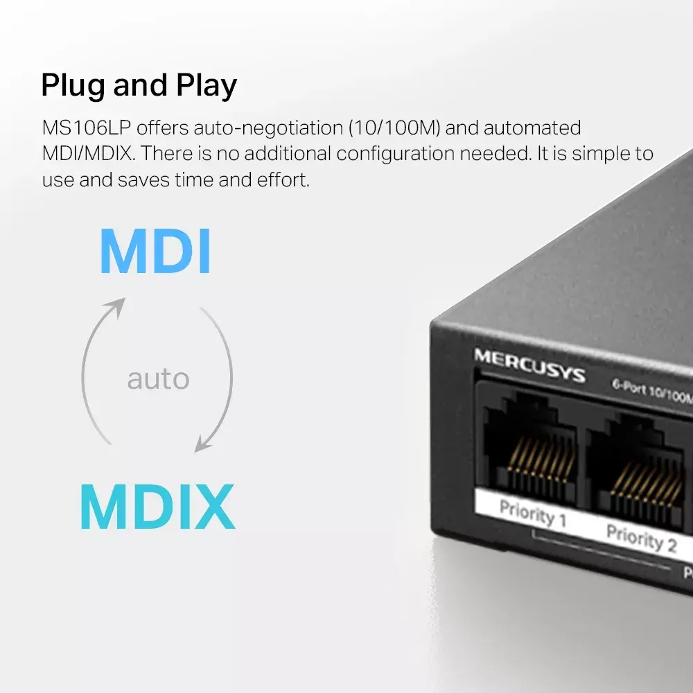 Pārvaldāms komutators MERCUSYS MS106LP 6‑portu PoE+ Photo 9
