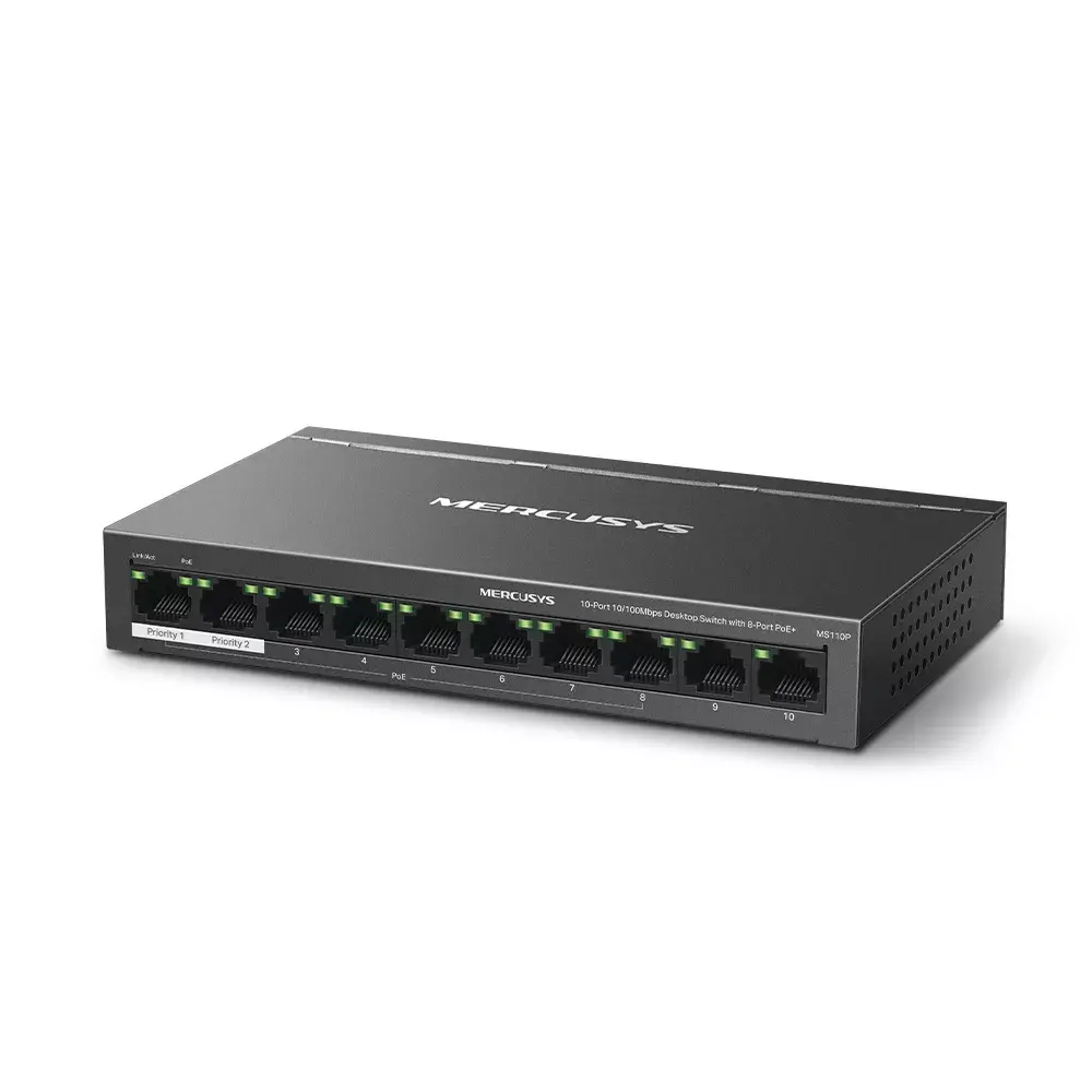 MERCUSYS MS110P pārvaldāms 10 portu 8×PoE+ switch Photo 2