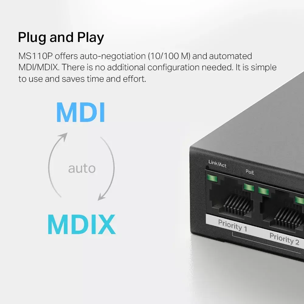 MERCUSYS MS110P pārvaldāms 10 portu 8×PoE+ switch Photo 9