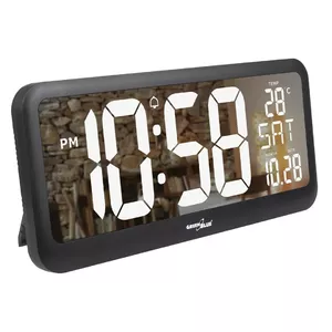 Digitālais sienas pulkstenis MACLEAN GB214 ar lielu LCD, istabas termometru, apgaismojumu, darbināms ar 4×AA