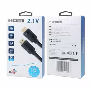 Кабель HDMI v 2.1 premium 3 м 8K Black Made for players