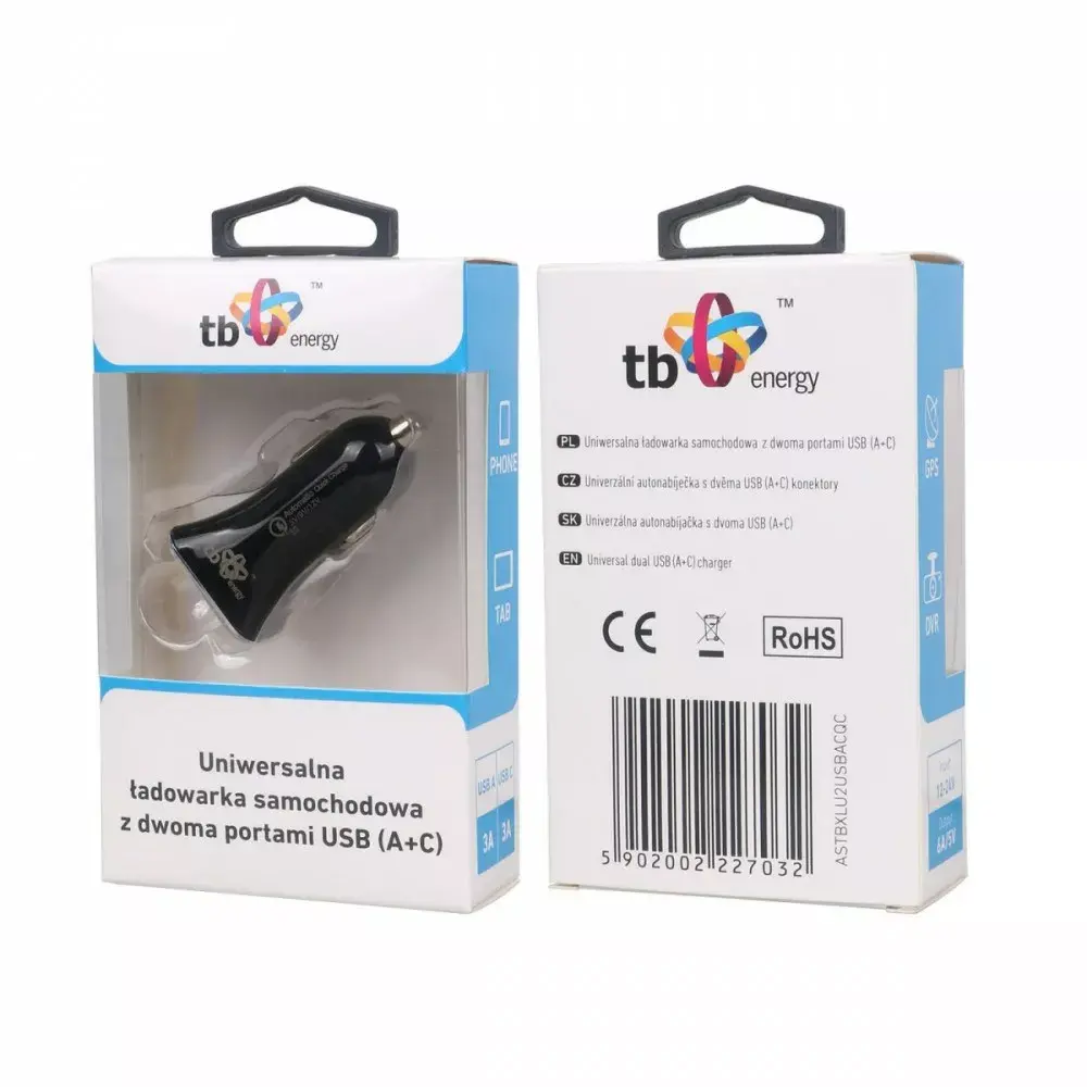 Car charger TB ASTBXLU2USBACQC USB-A + USB-C Photo 2
