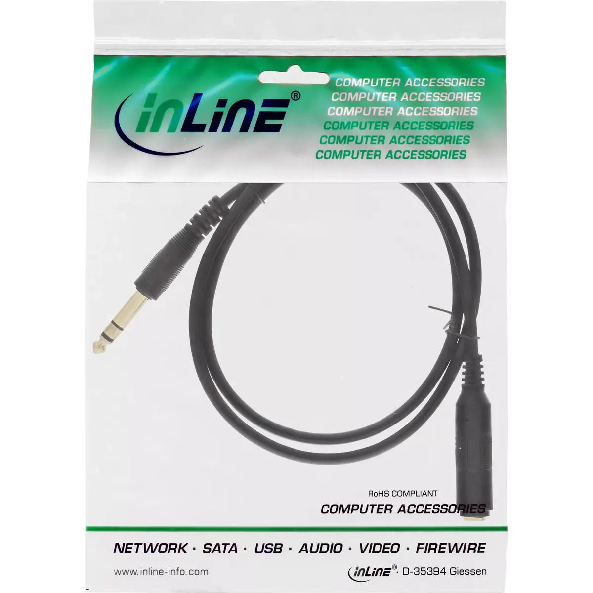 Austiņu pagarināšanas kabelis 6.3mm InLine 99973 Photo 2
