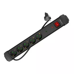 Удлинитель Lanberg SP1-05F-0500-BK 5м 5 розеток для внутреннего использования черный