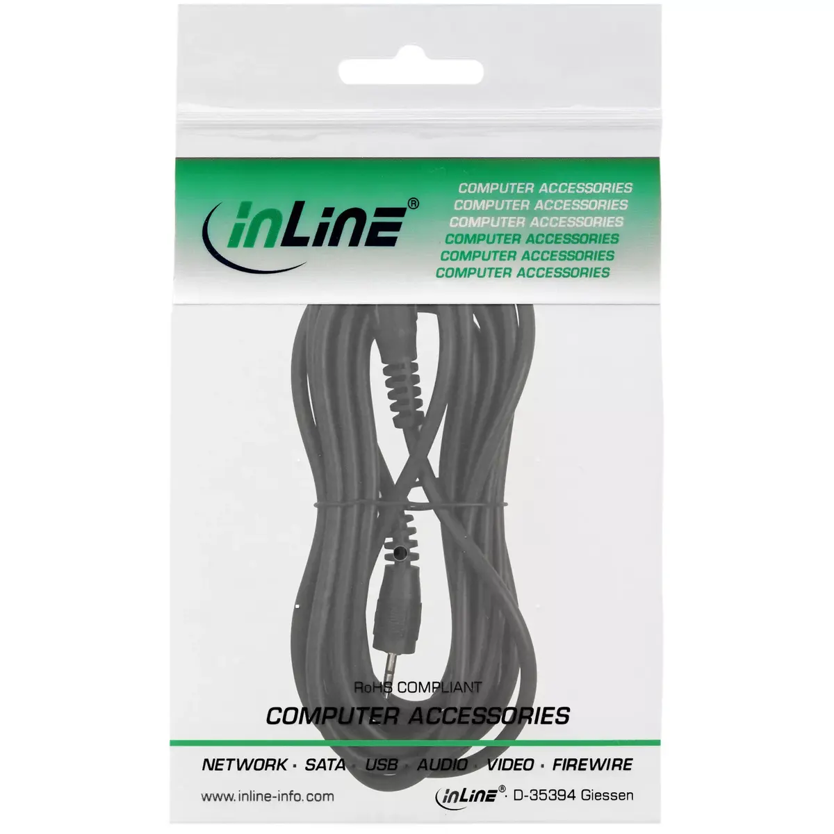 InLine Audio Cable 2.5mm Stereo male / male 0.5m Photo 2