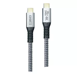USB Cable 2GO 797514 USB 3.2 Gen 2x2 1.2m USB C Black Silver