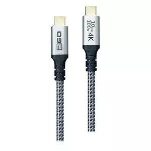 USB cable 2GO 797512 USB 3.2 Gen 2 1.2 m USB C Black Silver
