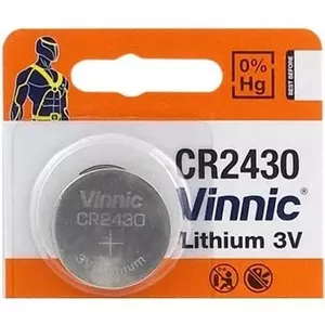 Батарейка CR2430 | 3V Vinnic lithium | 1 gb в упаковке.