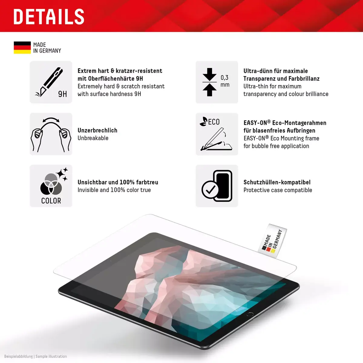 Skaidrs ekrāna aizsargs Displex Apple iPad Pro 11'' Photo 2