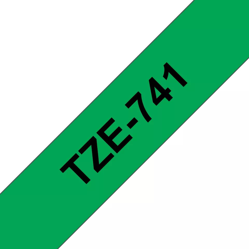 Etiķešu lente Brother TZE-741 Melna uz