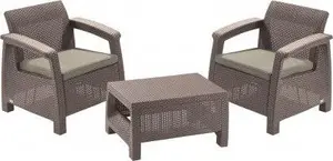 ALLiBERT Garden Furniture Set Corfu Weekend Brown