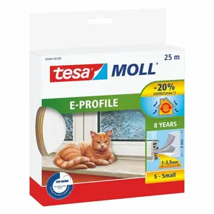 Резиновая уплотнительная лента Tesa профиль E H0546402 для зазоров 1–3,5 мм, 0.009 x 25 м
