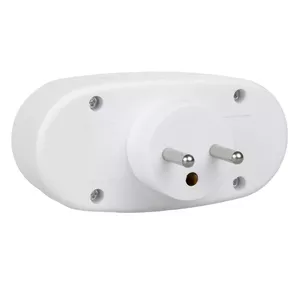 Power socket splitter MACLEAN MCE337E with 2 Type E sockets and 2×16A circuit breakers, plastic, white, 3680W