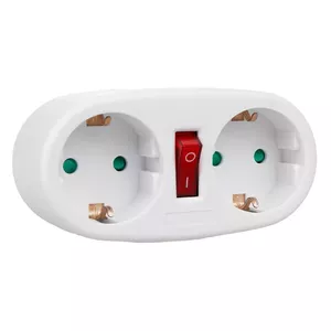 Power socket splitter MACLEAN MCE338 F — Type F, 2 outlets, 2×16A with circuit breaker