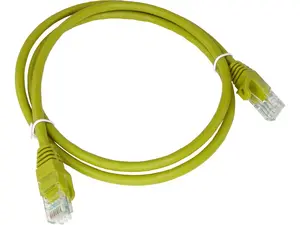 Network patch cable Alantec Cat6a U/UTP Yellow 1 m RJ-45–RJ-45