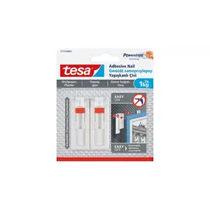 Универсальный крючок Tesa 77774 — для помещений, белый, 2 шт.