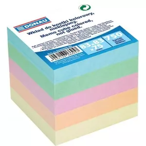 Paper cube refill Donau cube insert non-glued coloured 750 sheets