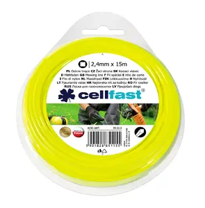 Леска для триммера Cellfast 2,4 мм x 15 м квадратного сечения — запасная режущая нить