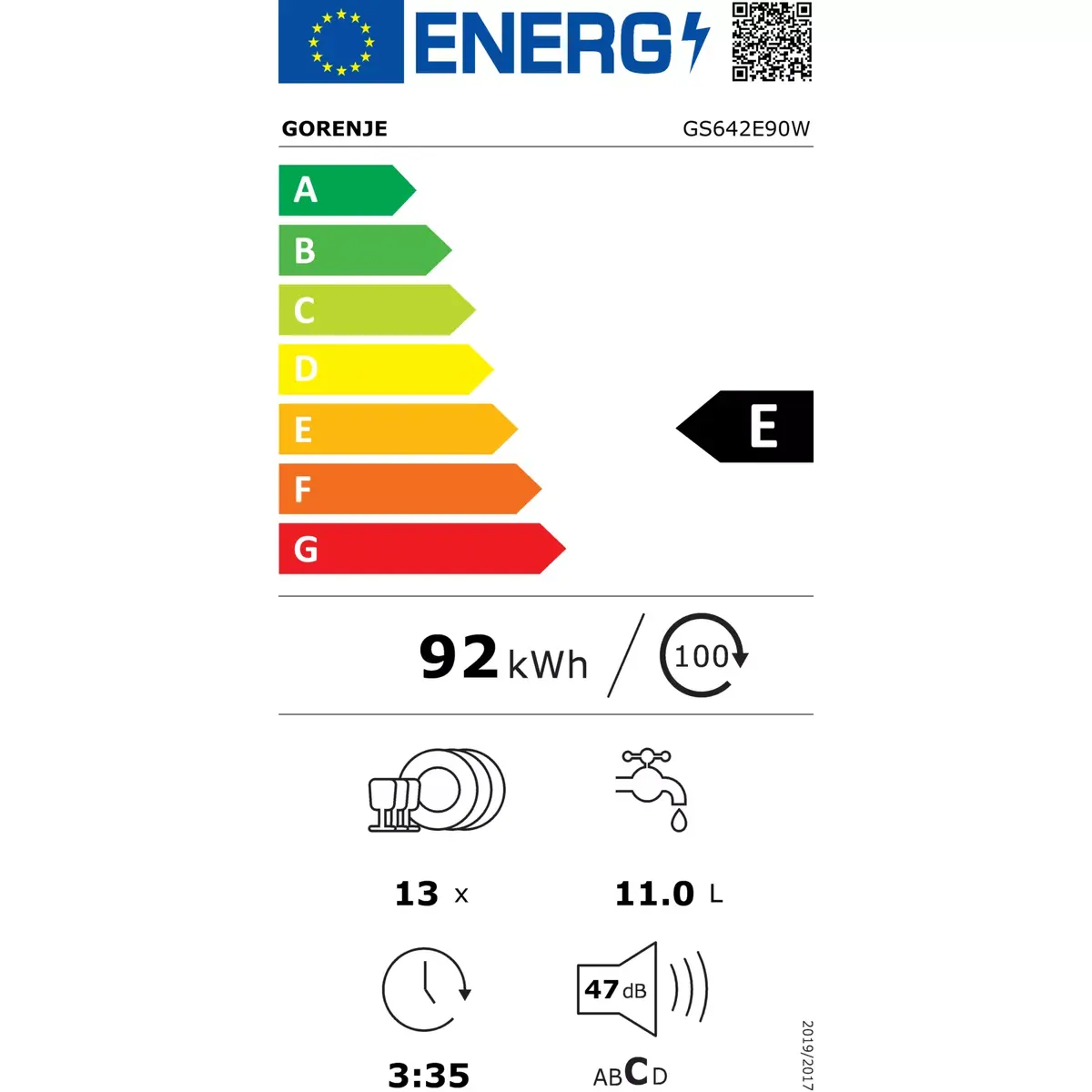 Gorenje GS642E90W trauku mazgājamā — 13 komplekti Photo 11