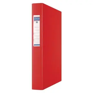 Ring binder Donau A4 2-ring 25 mm spine polypropylene red
