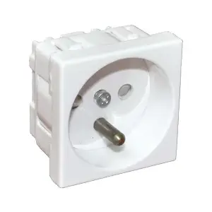 Wall socket outlet Alantec PZ01B White 230V 16A, single, 45×45×45 mm depth 45 mm