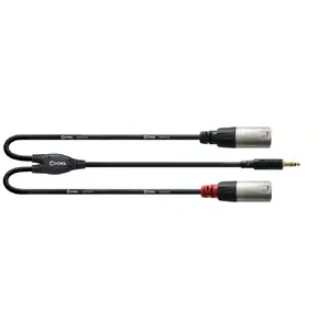 Аудиокабель Cordial CFY 3 WMM-LONG 3 м 3.5mm 2 x XLR 3-pin Черный Серебристый
