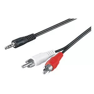 M-Cab 3.5mm - 2x RCA M/M 0.5m audio kabelis 0,5 m 2 x RCA Melns