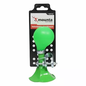 Сигнальный рог для велосипеда MOUNTA 14×7 см зелёный, крепится на руль
