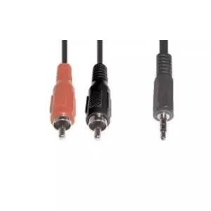 Аудиокабель e+p B 113 1.5м 2xRCA 3.5мм Черный