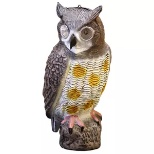 Garden decor BESK Owl with solar light, model 9129340, decorative owl 18x18x42 cm