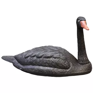 Garden decor BESK Gulbis outdoor swan sculpture 88×36×43 cm, black