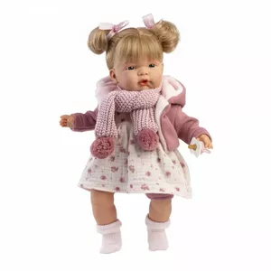 Doll Llorens Joelle with soft belly 38 cm — baby doll for role play and care