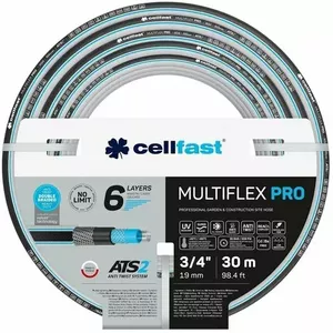 Dārza šļūtene CELLFAST Multiflex Pro ATS2 3/4" 30 m, pastiprināta laistīšanas šļūtene