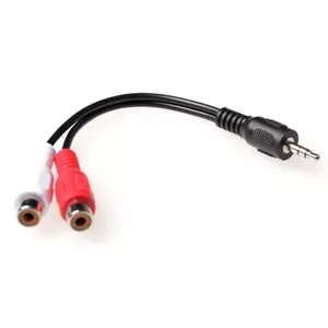 ACT 0.15m 2x RCA/3.5mm audio kabelis 0,15 m 2 x RCA Melns