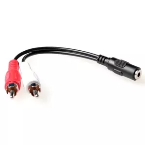 ACT AK2027 audio kabelis 0,15 m 2 x RCA 3.5mm Melns
